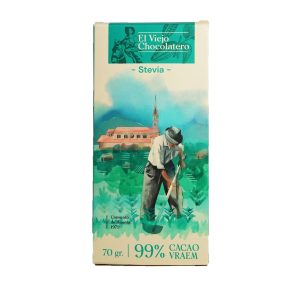 Chocolate 99% Cacao c/stevia 70 gr. El Viejo Chocolatero