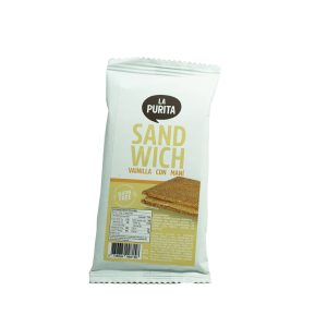 Galletas de avena y vainilla rellenas de maní 200 g La Purita