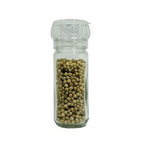 Molinillo de vidrio con pimienta blanca entera (60 g)