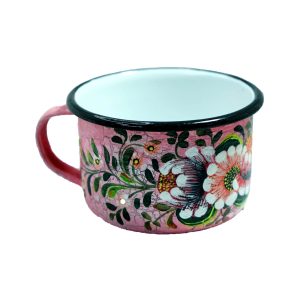Taza metal decorada