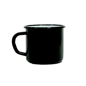 Taza metal esmaltado negro 8 oz.
