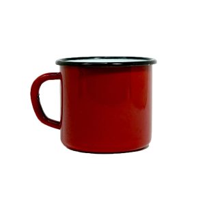 Taza metal esmaltado rojo 8 oz.